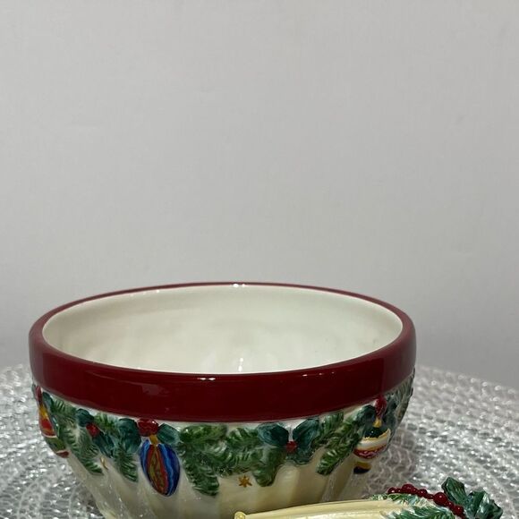 Pfaltzgraff Holiday Garland Dip Bowl and Spreader Set NWOT - Picture 6 of 6